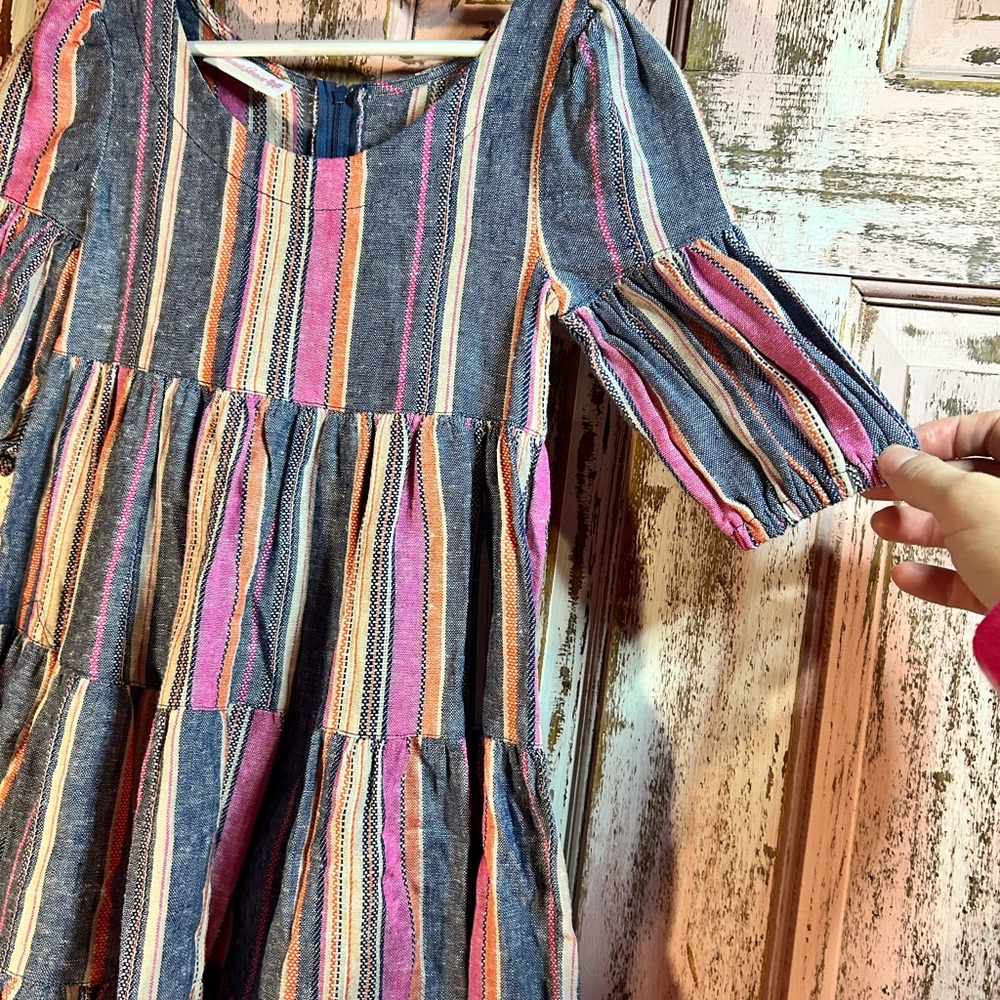 Bonnie Jean Multicolor Striped Kids Dress - Picture 2 of 4